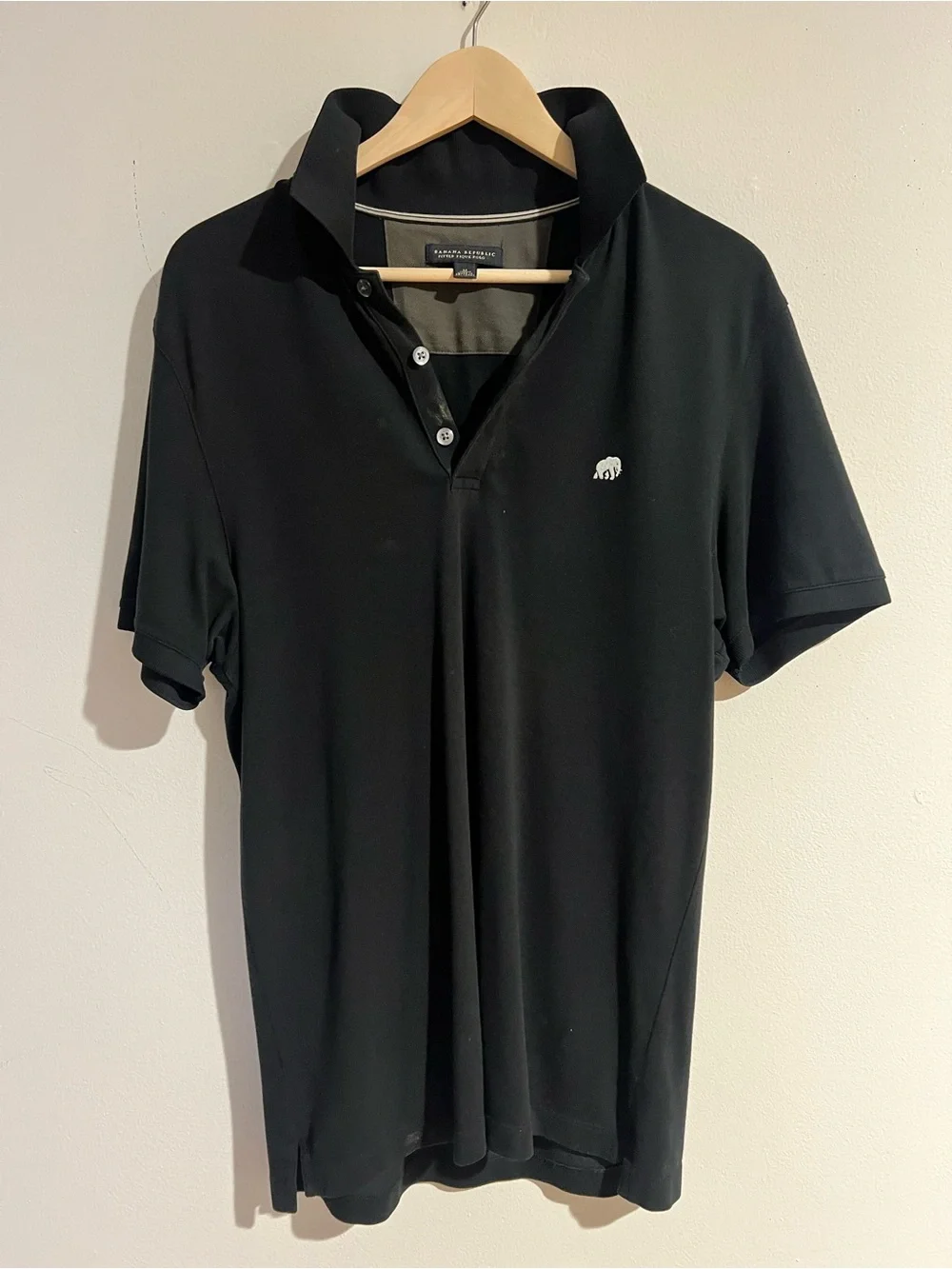 Banana Republic Black Polo Shirt with Small Br Emblem